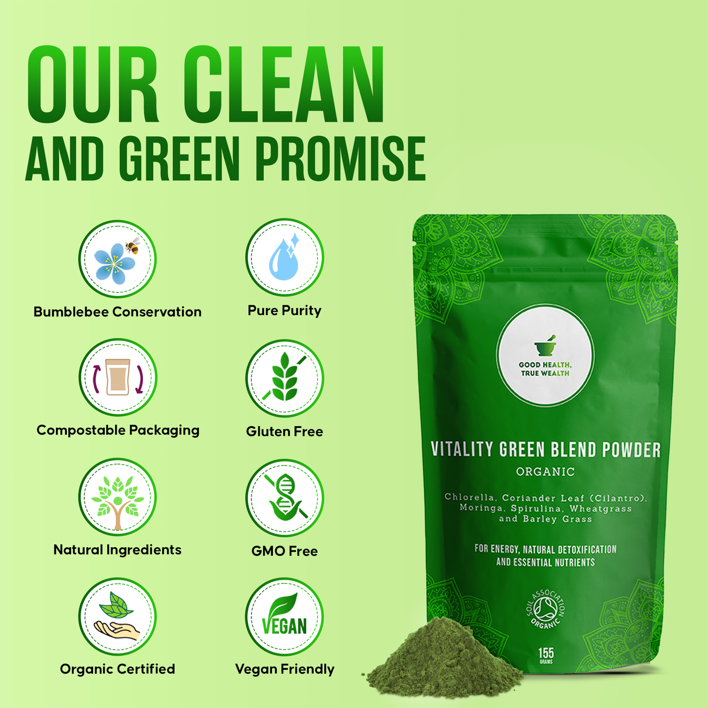 Vitality Green Blend Powder - Organic Energy Greens