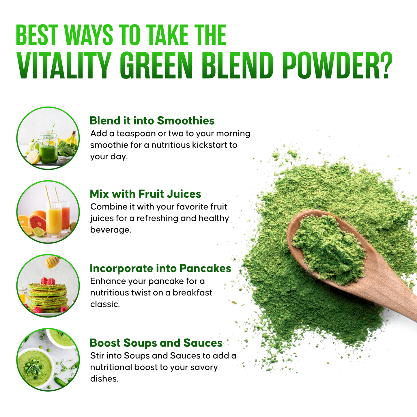 Vitality Green Blend Powder - Organic Energy Greens