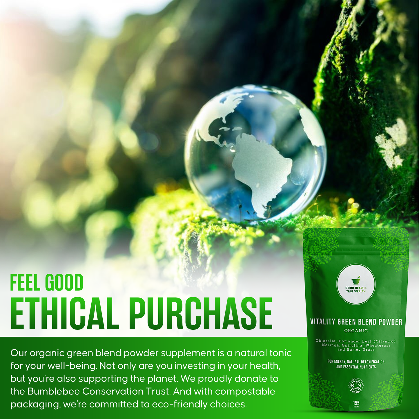 Vitality Green Blend Powder - Organic Energy Greens