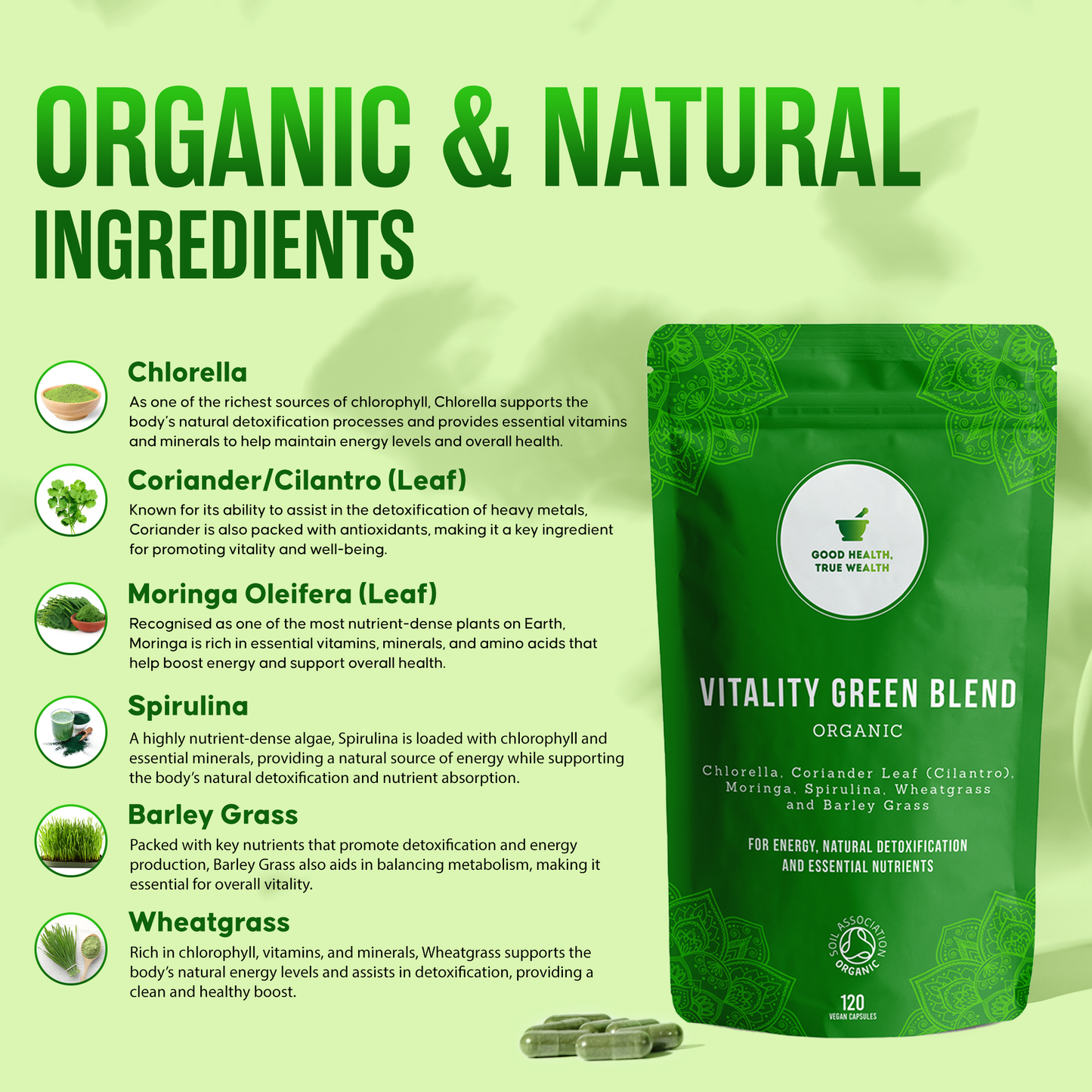 
                  
                    Vitality Green Blend Capsules - Organic Energy Greens
                  
                