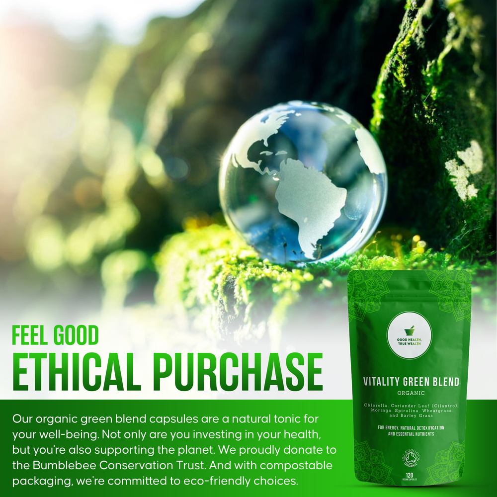 
                  
                    Vitality Green Blend Capsules - Organic Energy Greens
                  
                