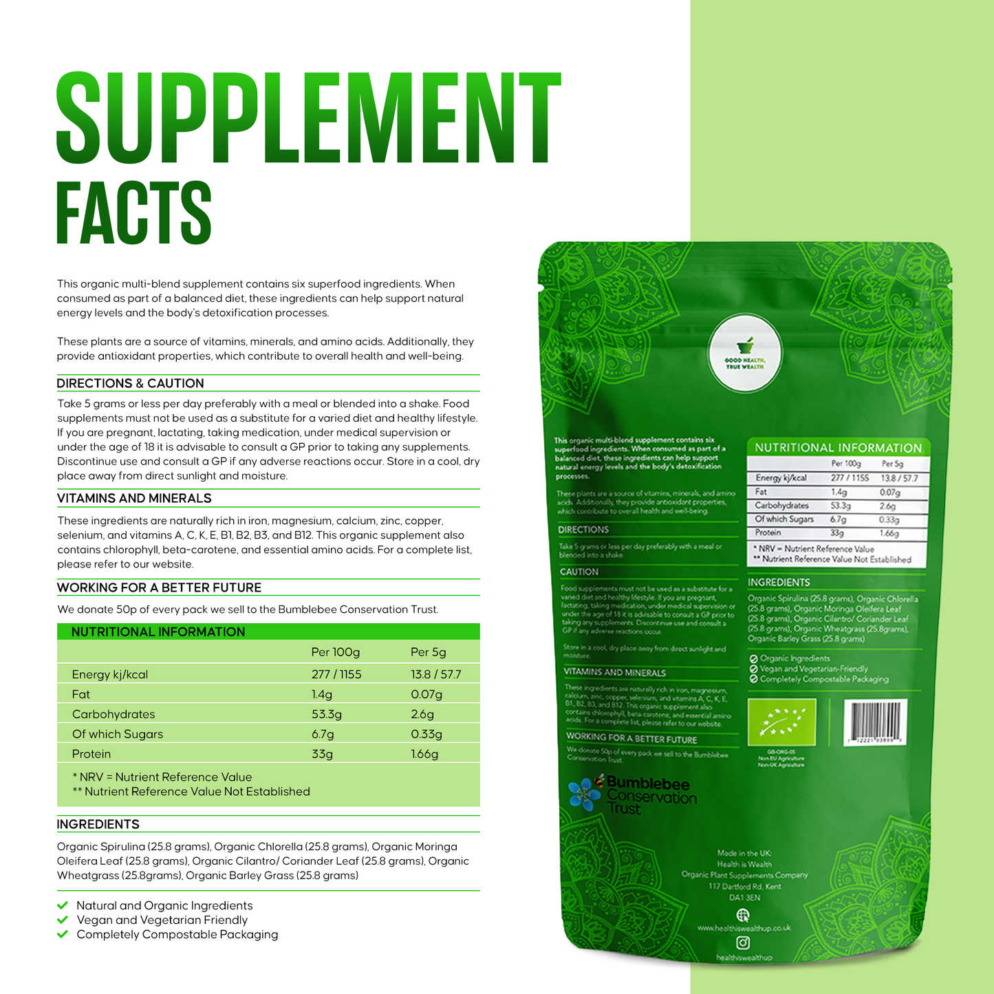 
                  
                    Vitality Green Blend Powder - Organic Energy Greens
                  
                