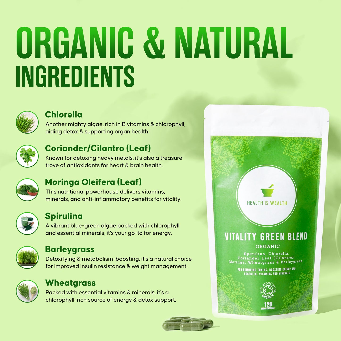 
                  
                    Vitality Green Blend Capsules - Organic Energy Greens
                  
                